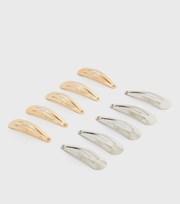 New Look 10 Pack Gold and Silver Snap Hair Clips
